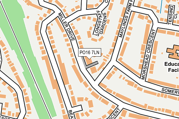 PO16 7LN map - OS OpenMap – Local (Ordnance Survey)