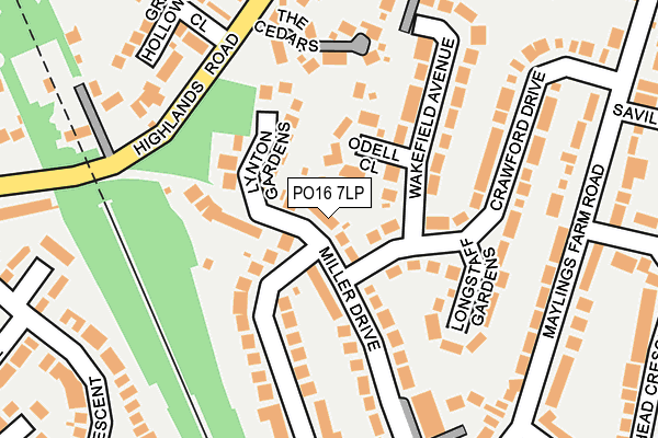 PO16 7LP map - OS OpenMap – Local (Ordnance Survey)