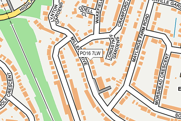 PO16 7LW map - OS OpenMap – Local (Ordnance Survey)