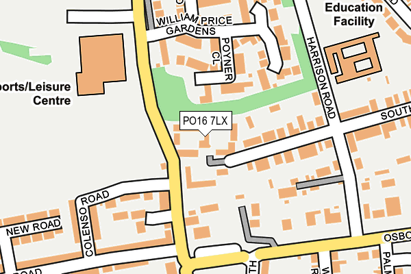 PO16 7LX map - OS OpenMap – Local (Ordnance Survey)