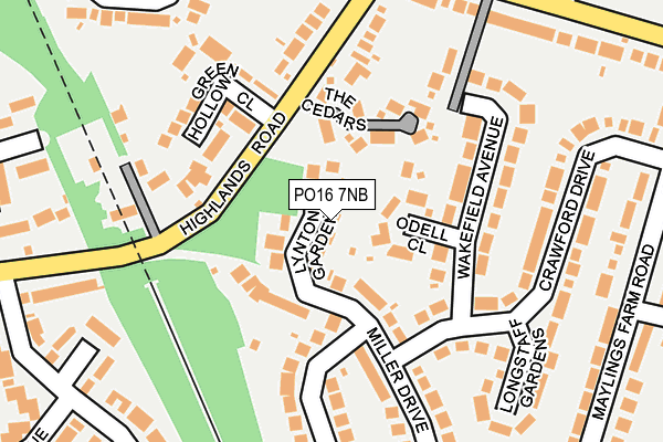 PO16 7NB map - OS OpenMap – Local (Ordnance Survey)