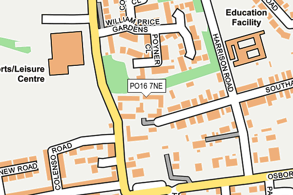 PO16 7NE map - OS OpenMap – Local (Ordnance Survey)
