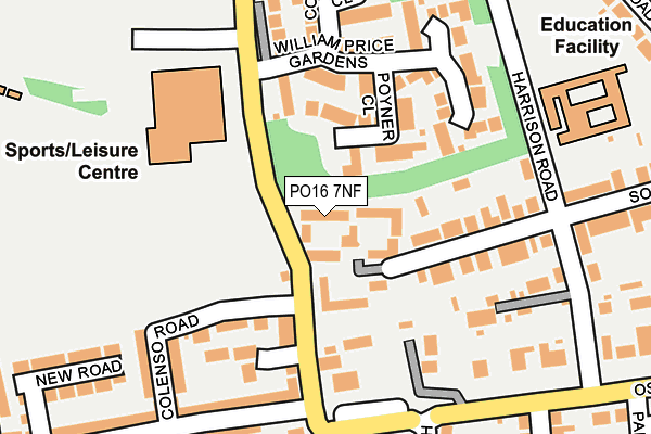 PO16 7NF map - OS OpenMap – Local (Ordnance Survey)