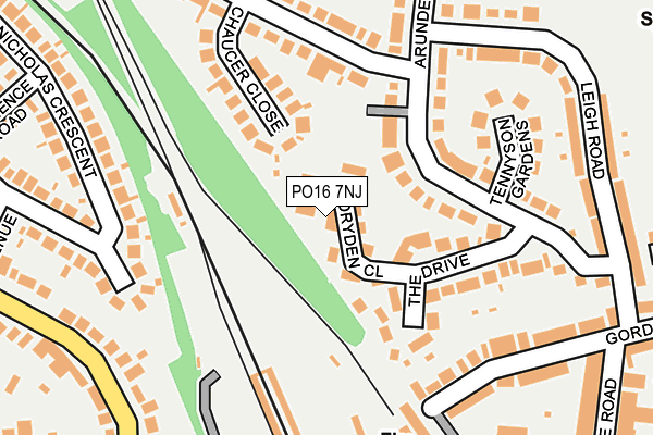 PO16 7NJ map - OS OpenMap – Local (Ordnance Survey)