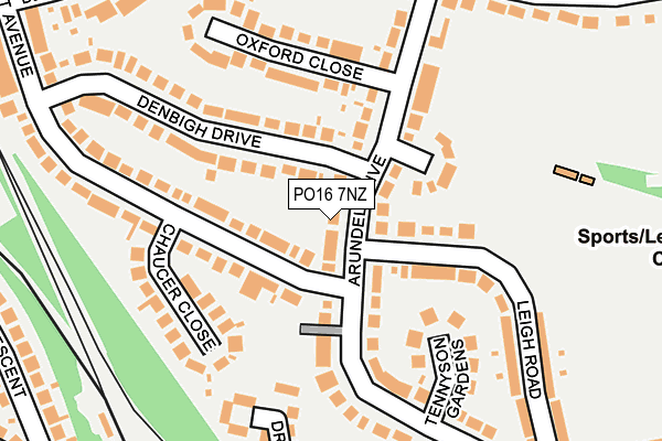 PO16 7NZ map - OS OpenMap – Local (Ordnance Survey)