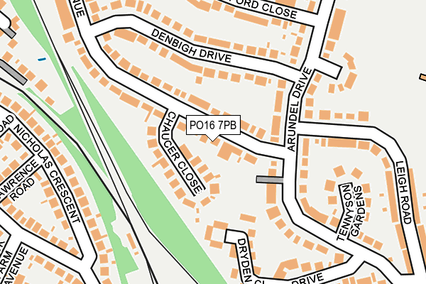 PO16 7PB map - OS OpenMap – Local (Ordnance Survey)