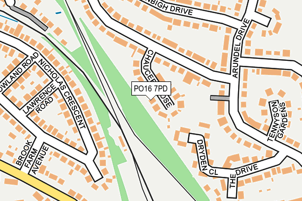PO16 7PD map - OS OpenMap – Local (Ordnance Survey)