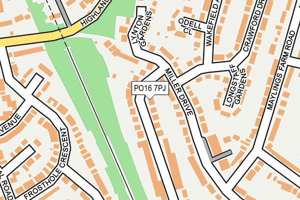 PO16 7PJ map - OS OpenMap – Local (Ordnance Survey)