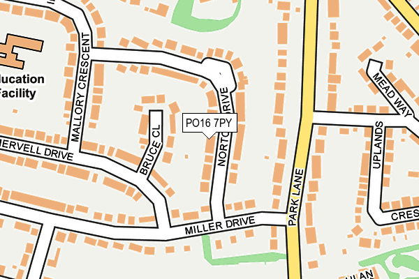 PO16 7PY map - OS OpenMap – Local (Ordnance Survey)