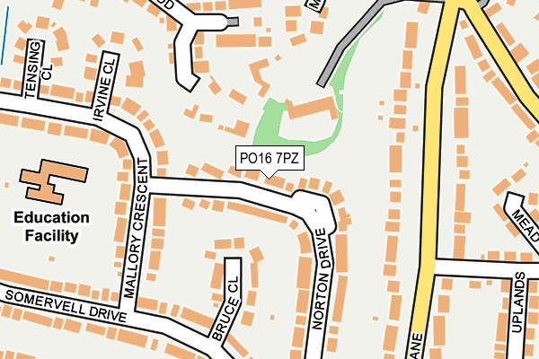 PO16 7PZ map - OS OpenMap – Local (Ordnance Survey)
