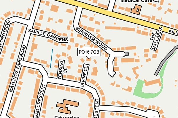 PO16 7QB map - OS OpenMap – Local (Ordnance Survey)
