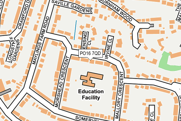 PO16 7QD map - OS OpenMap – Local (Ordnance Survey)