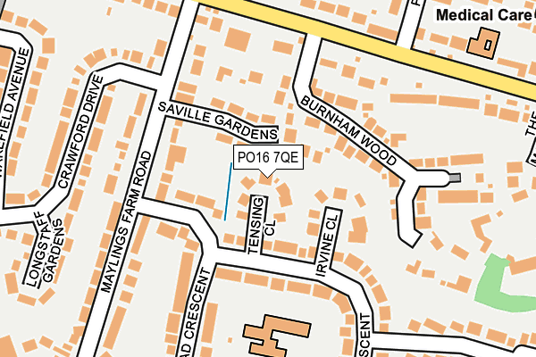 PO16 7QE map - OS OpenMap – Local (Ordnance Survey)
