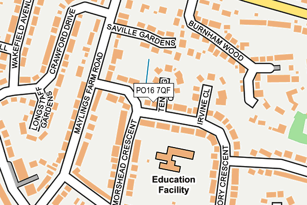 PO16 7QF map - OS OpenMap – Local (Ordnance Survey)