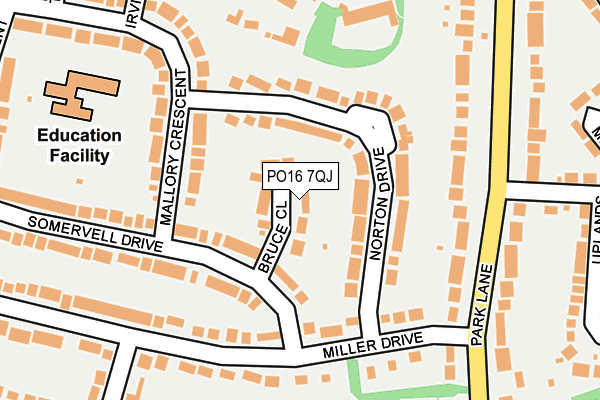 PO16 7QJ map - OS OpenMap – Local (Ordnance Survey)