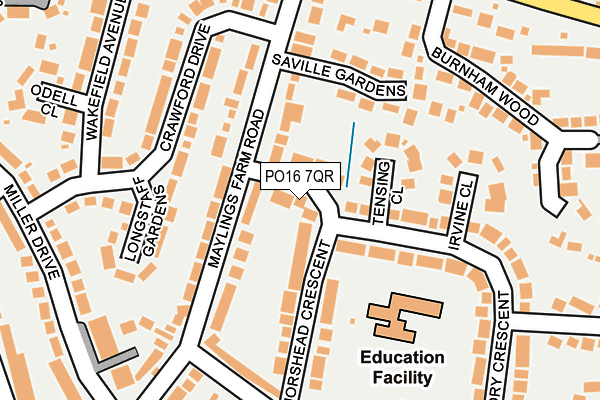 PO16 7QR map - OS OpenMap – Local (Ordnance Survey)