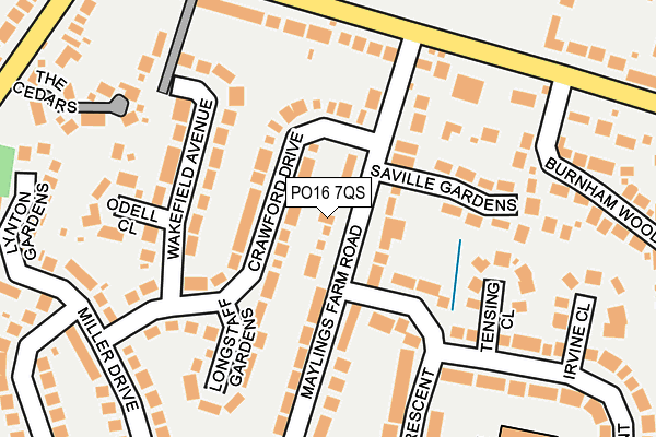 PO16 7QS map - OS OpenMap – Local (Ordnance Survey)