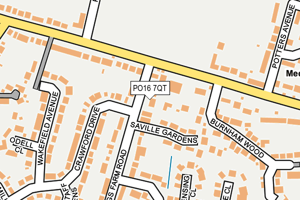 PO16 7QT map - OS OpenMap – Local (Ordnance Survey)