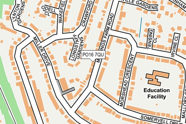 PO16 7QU map - OS OpenMap – Local (Ordnance Survey)