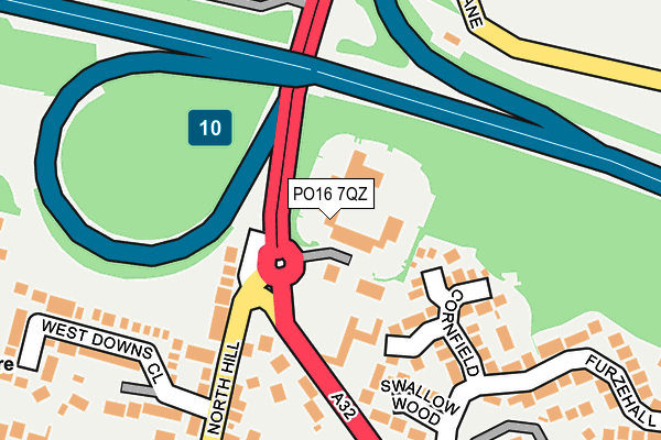 PO16 7QZ map - OS OpenMap – Local (Ordnance Survey)