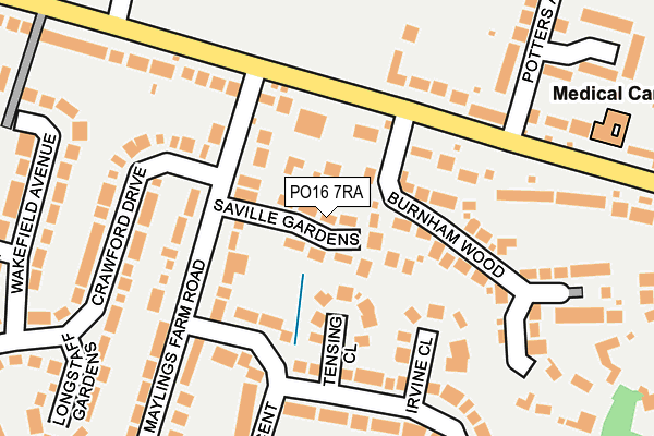 PO16 7RA map - OS OpenMap – Local (Ordnance Survey)