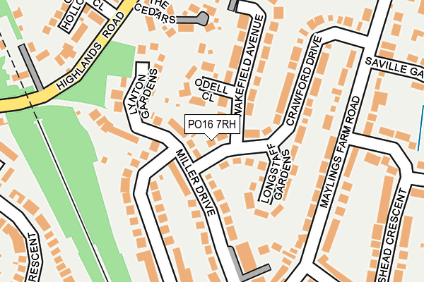 PO16 7RH map - OS OpenMap – Local (Ordnance Survey)