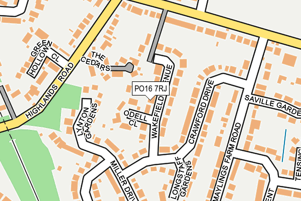 PO16 7RJ map - OS OpenMap – Local (Ordnance Survey)