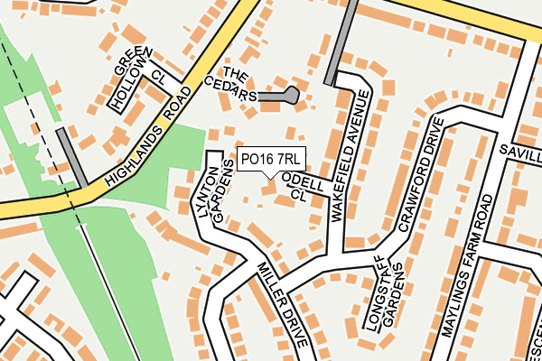 PO16 7RL map - OS OpenMap – Local (Ordnance Survey)