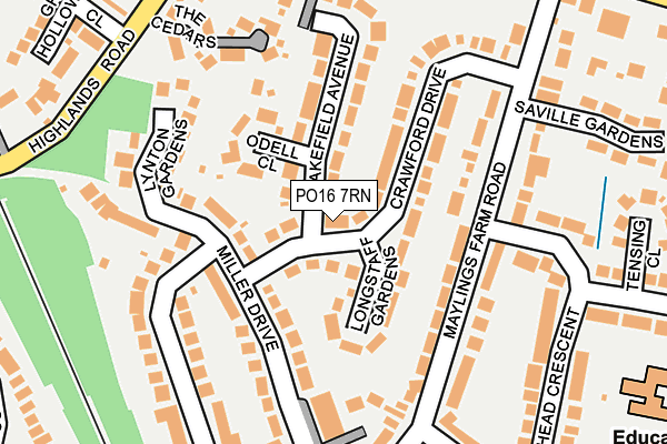 PO16 7RN map - OS OpenMap – Local (Ordnance Survey)