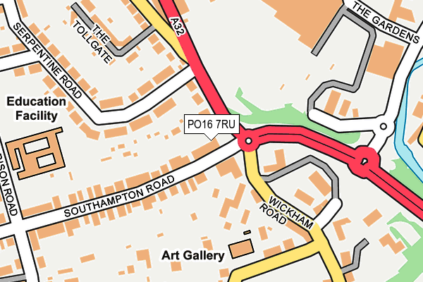 PO16 7RU map - OS OpenMap – Local (Ordnance Survey)