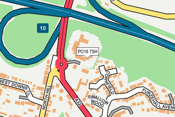 PO16 7SH map - OS OpenMap – Local (Ordnance Survey)