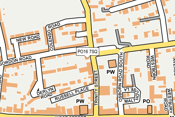 PO16 7SQ map - OS OpenMap – Local (Ordnance Survey)