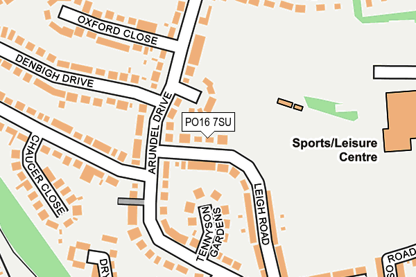 PO16 7SU map - OS OpenMap – Local (Ordnance Survey)