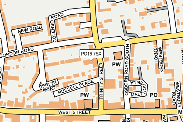 PO16 7SX map - OS OpenMap – Local (Ordnance Survey)
