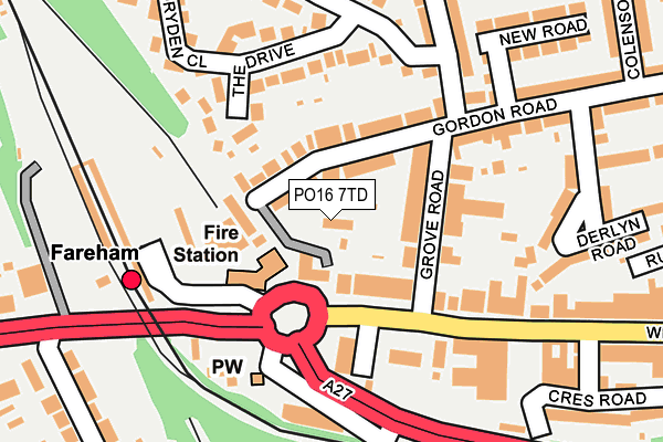 PO16 7TD map - OS OpenMap – Local (Ordnance Survey)