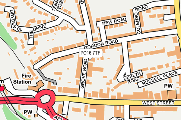 PO16 7TF map - OS OpenMap – Local (Ordnance Survey)