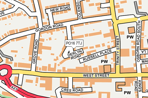 PO16 7TJ map - OS OpenMap – Local (Ordnance Survey)