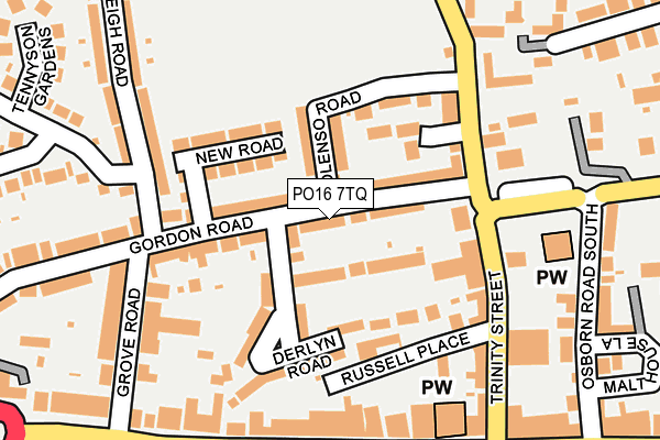 PO16 7TQ map - OS OpenMap – Local (Ordnance Survey)