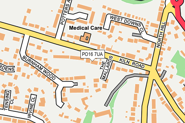 PO16 7UA map - OS OpenMap – Local (Ordnance Survey)