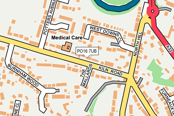 PO16 7UB map - OS OpenMap – Local (Ordnance Survey)