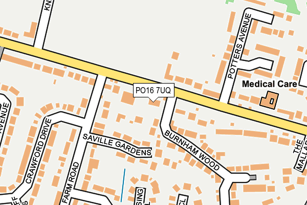 PO16 7UQ map - OS OpenMap – Local (Ordnance Survey)