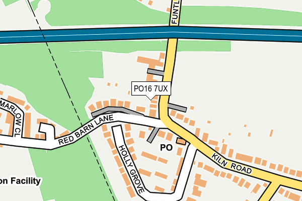 PO16 7UX map - OS OpenMap – Local (Ordnance Survey)