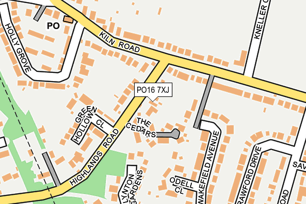 PO16 7XJ map - OS OpenMap – Local (Ordnance Survey)