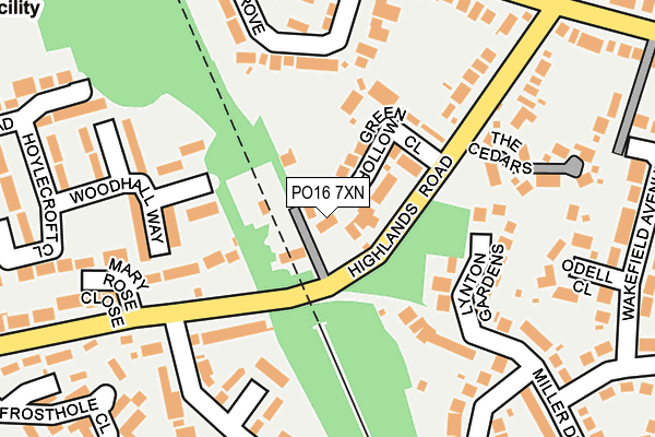PO16 7XN map - OS OpenMap – Local (Ordnance Survey)