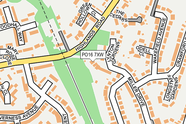 PO16 7XW map - OS OpenMap – Local (Ordnance Survey)