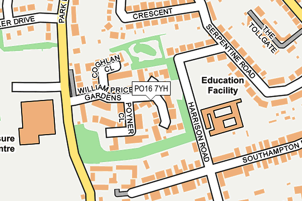 PO16 7YH map - OS OpenMap – Local (Ordnance Survey)
