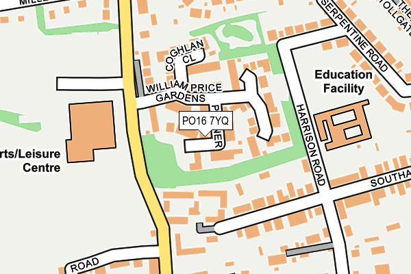 PO16 7YQ map - OS OpenMap – Local (Ordnance Survey)
