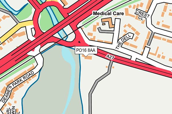 PO16 8AA map - OS OpenMap – Local (Ordnance Survey)