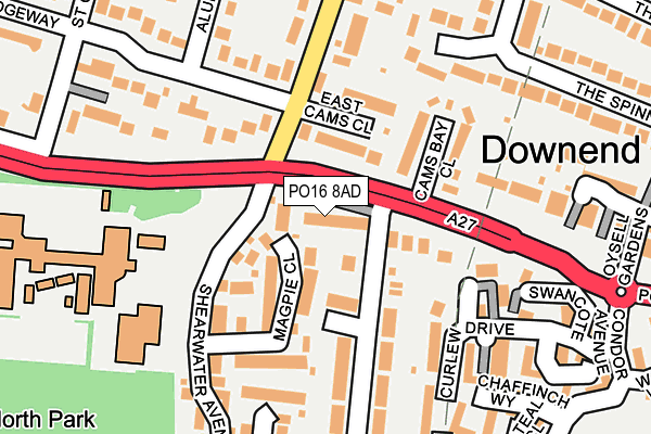 PO16 8AD map - OS OpenMap – Local (Ordnance Survey)