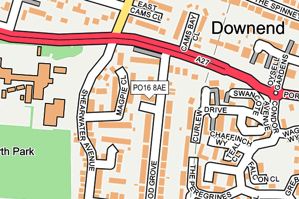 PO16 8AE map - OS OpenMap – Local (Ordnance Survey)